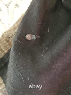 19 CIVIL WAR 1860s China Head Doll Center Part High Brow, Nicely Dressed