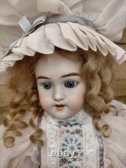 19 Handwerck Germany 119 Size 10 1/4 Early Bisque Head Doll, Amazing Dress