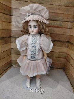 19 Handwerck Germany 119 Size 10 1/4 Early Bisque Head Doll, Amazing Dress