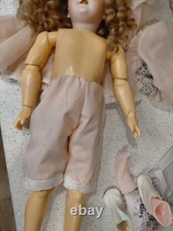 19 Handwerck Germany 119 Size 10 1/4 Early Bisque Head Doll, Amazing Dress