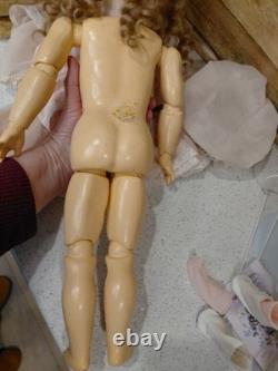 19 Handwerck Germany 119 Size 10 1/4 Early Bisque Head Doll, Amazing Dress