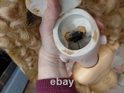 19 Handwerck Germany 119 Size 10 1/4 Early Bisque Head Doll, Amazing Dress