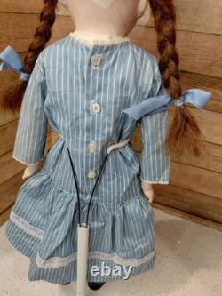 19 Mystery Bisque Shoulder Head Marked Germany, Nice Old Dress, HH Wig