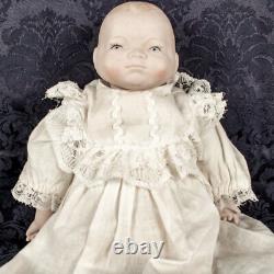 1922's Antique Handcraft French Bald Bisque Caucasian Baby Doll Size 14L x 8W
