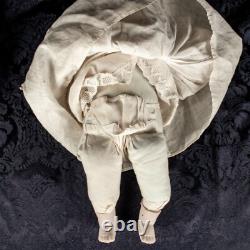 1922's Antique Handcraft French Bald Bisque Caucasian Baby Doll Size 14L x 8W