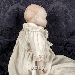 1922's Antique Handcraft French Bald Bisque Caucasian Baby Doll Size 14L x 8W