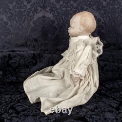 1922's Antique Handcraft French Bald Bisque Caucasian Baby Doll Size 14L x 8W