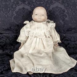 1922's Antique Handcraft French Bald Bisque Caucasian Baby Doll Size 14L x 8W