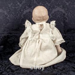 1922's Antique Handcraft French Bald Bisque Caucasian Baby Doll Size 14L x 8W
