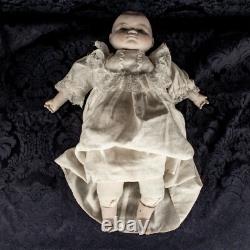 1922's Antique Handcraft French Bald Bisque Caucasian Baby Doll Size 14L x 8W