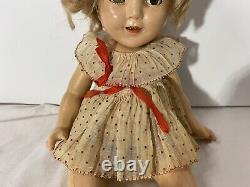 1930's Antique Shirley Temple Ideal COP Composition Doll 13 Display Beautifully