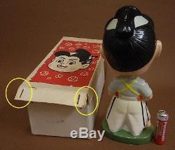 1930's Japanese old comic books Suzunosuke Akadou Bobble head doll vintage 18cm