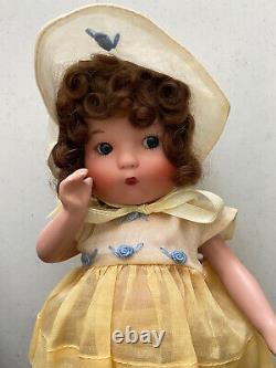 1930s Vintage Repro 2002 JUST ME YELLOW 10 Porcelain Bru/Blue Doll Vogue MIB