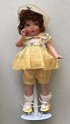 1930s Vintage Repro 2002 JUST ME YELLOW 10 Porcelain Bru/Blue Doll Vogue MIB