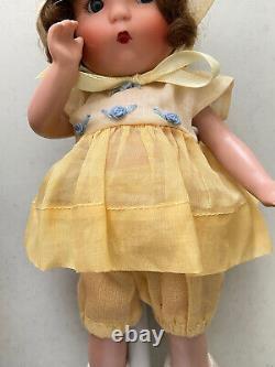 1930s Vintage Repro 2002 JUST ME YELLOW 10 Porcelain Bru/Blue Doll Vogue MIB