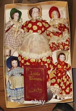 1940's 5 Vintage Dolls Ruth Gibbs'Godeys March Family' LITTLE WOMEN' 7& 12