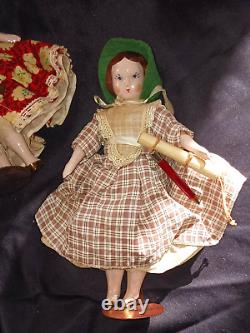 1940's 5 Vintage Dolls Ruth Gibbs'Godeys March Family' LITTLE WOMEN' 7& 12