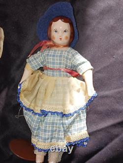 1940's 5 Vintage Dolls Ruth Gibbs'Godeys March Family' LITTLE WOMEN' 7& 12