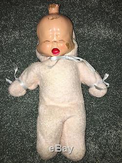 1946 TRUDY BABY DOLL 14 Composition THREE FACE Smile Cry Sleep VINTAGE Antique