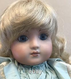 1977 SCS Porcelain Doll 15 Real Seely Body Vintage Dress Bonnet Jointed