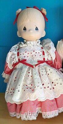 1985 Precious Moments Large Dolls With Ceramic Heads /Hands WithStands! Soft Body