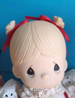 1985 Precious Moments Large Dolls With Ceramic Heads /Hands WithStands! Soft Body