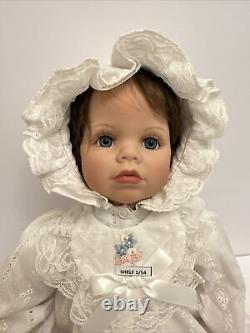 1990 Susan Wakeen Vintage Porcelain Baby Doll 876/1000, Candy withBib & Romper