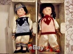 1990 Vintage 833/5000 Signed Oriental Porcelain dolls Ming-Ming & Ling-Ling NRFB