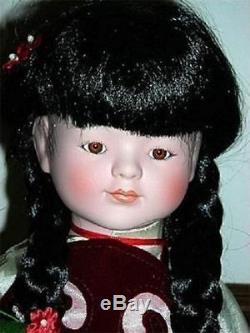 1990 Vintage 833/5000 Signed Oriental Porcelain dolls Ming-Ming & Ling-Ling NRFB
