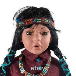 1993 Raven Donna RuBert Doll Artworks Porcelain Native Braids Leather Vintage