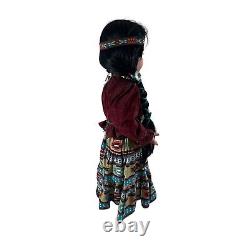 1993 Raven Donna RuBert Doll Artworks Porcelain Native Braids Leather Vintage