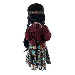 1993 Raven Donna RuBert Doll Artworks Porcelain Native Braids Leather Vintage