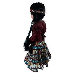 1993 Raven Donna RuBert Doll Artworks Porcelain Native Braids Leather Vintage