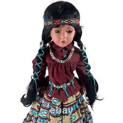 1993 Raven Donna RuBert Doll Artworks Porcelain Native Braids Leather Vintage