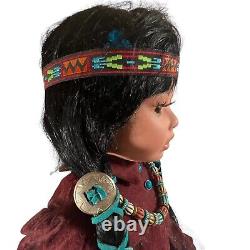 1993 Raven Donna RuBert Doll Artworks Porcelain Native Braids Leather Vintage