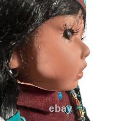 1993 Raven Donna RuBert Doll Artworks Porcelain Native Braids Leather Vintage