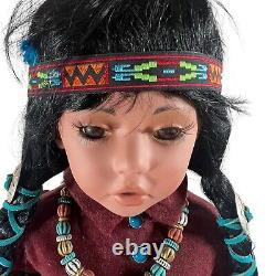 1993 Raven Donna RuBert Doll Artworks Porcelain Native Braids Leather Vintage