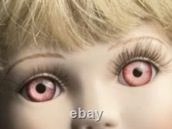 1995 Sharleen Kelsey WHC Porcelain Doll Pink Red Eyes Magnet Long Lashes Vintage