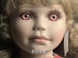 1995 Sharleen Kelsey WHC Porcelain Doll Pink Red Eyes Magnet Long Lashes Vintage