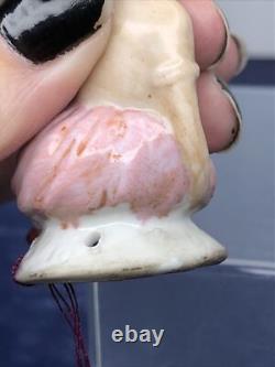 2.5 Antique German Bisque Half 1/2 Doll Laying Indian Turban With Mirror #CC