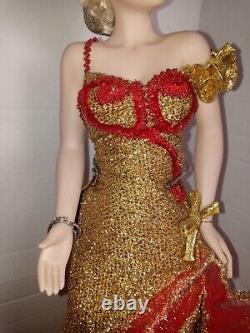 2 Franklin Marilyn Monroe Heirloom Red & RED & GOLD Dress Porcelain Doll figurs