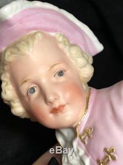 2 Gebruder Heubach Bisque porcelain Piano doll Figurine Vintage