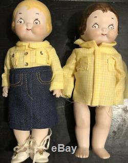 2 Lot Vintage Bisque 9 Doll Vernon Seeley Doll Stamped Signed #78 1978 Madeline