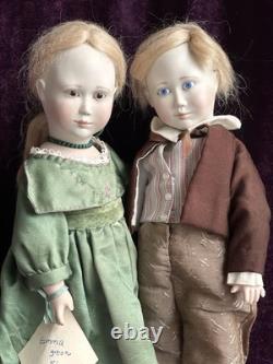 2 Rare Vintage All Porcelain Dolls by Lynne & Michael Roche James & Emma LE 25