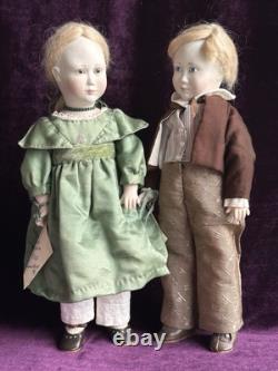 2 Rare Vintage All Porcelain Dolls by Lynne & Michael Roche James & Emma LE 25