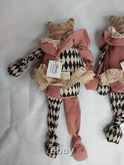 2 Rare Vintage Katherine's Collection Cat Dolls Porcelain Wayne Kleski