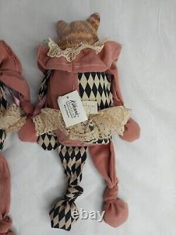 2 Rare Vintage Katherine's Collection Cat Dolls Porcelain Wayne Kleski