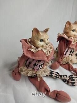 2 Rare Vintage Katherine's Collection Cat Dolls Porcelain Wayne Kleski