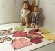 2 Vintage 1940's Patsy Dolls With 5 Outfits 14 + 10