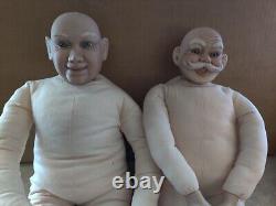 2 Vintage Rare Old Man Weird Looking Dolls Plus More